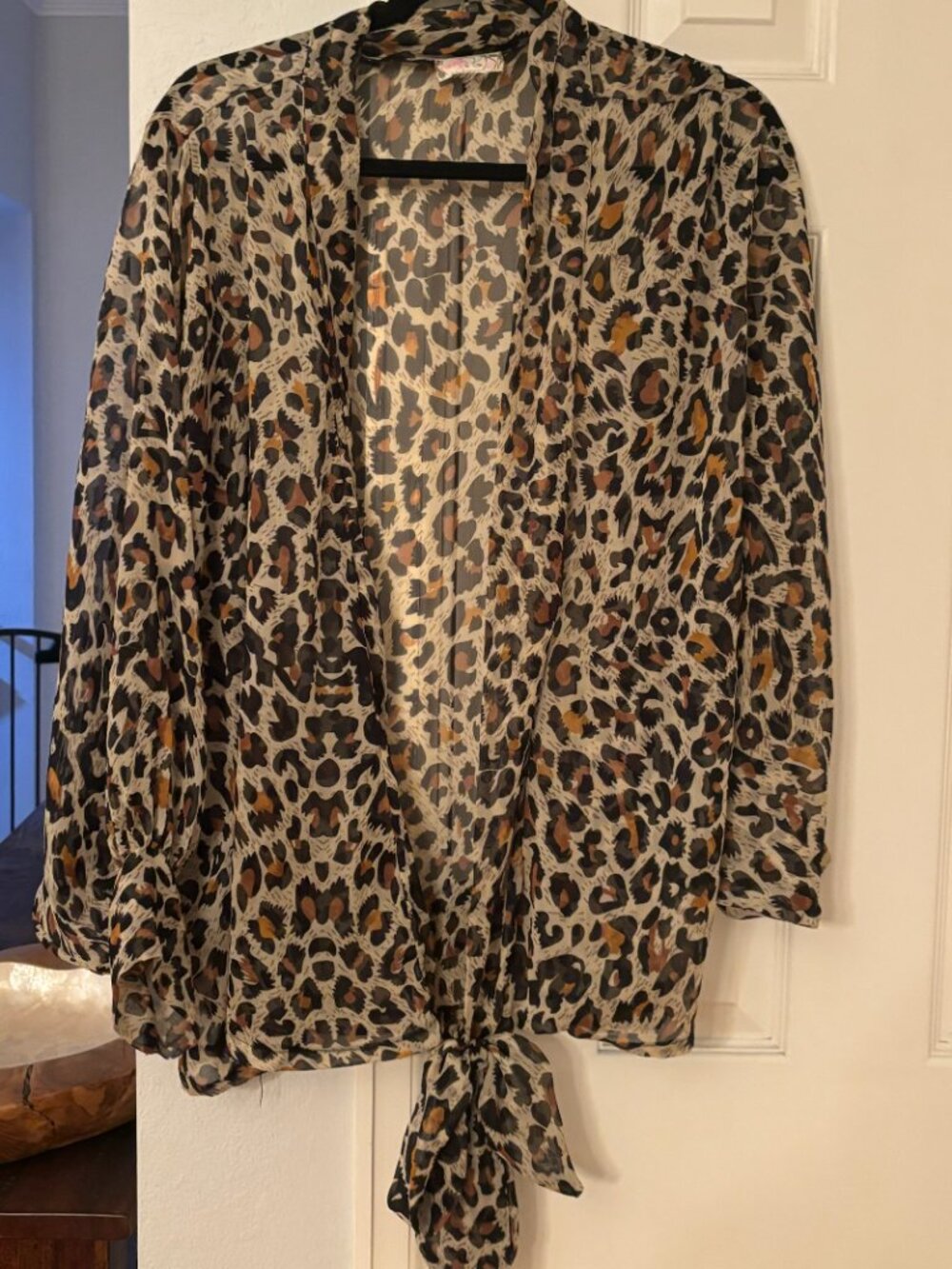 Free People Leopard Print Tie Front Blouse – Women’s Size S